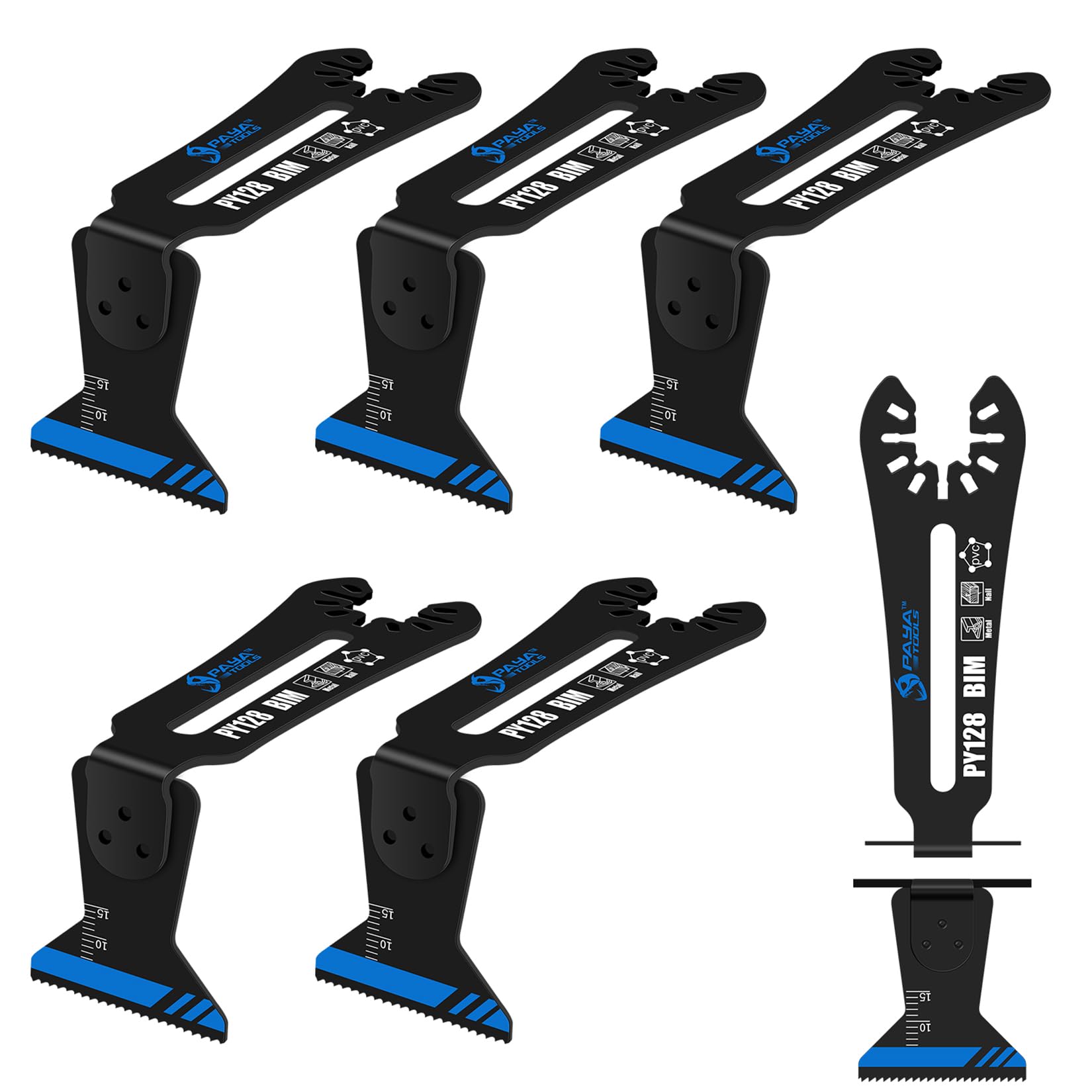PAYA TOOLS Universal Bi-Metal 1-1/4" 90° Reach Oscillating Saw Blades [Patented Design],Power Oscillating Tool Blades,Multitool Blades for Narrow or