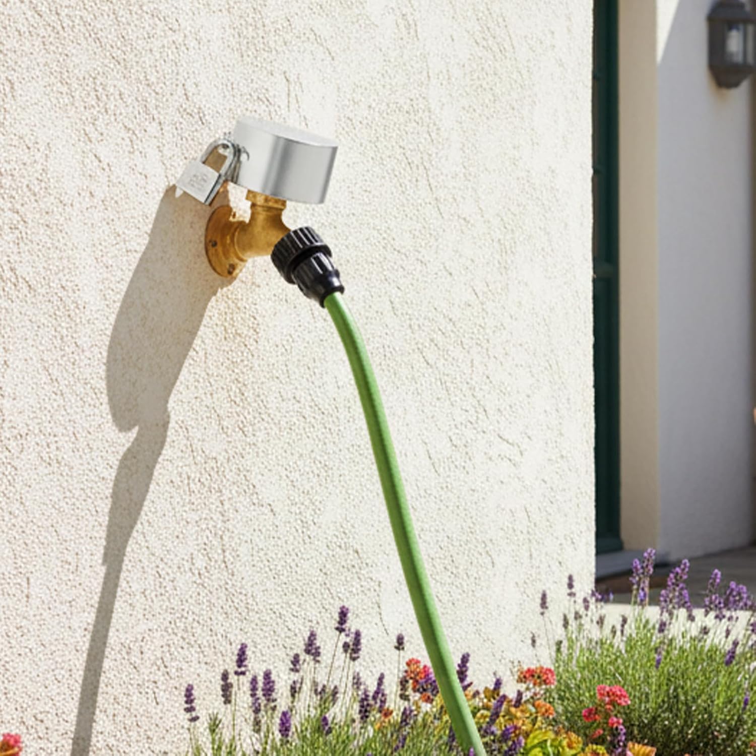 Outdoor Faucet Lock, Stainless Steel Water Spigot Lock with Dual Locks