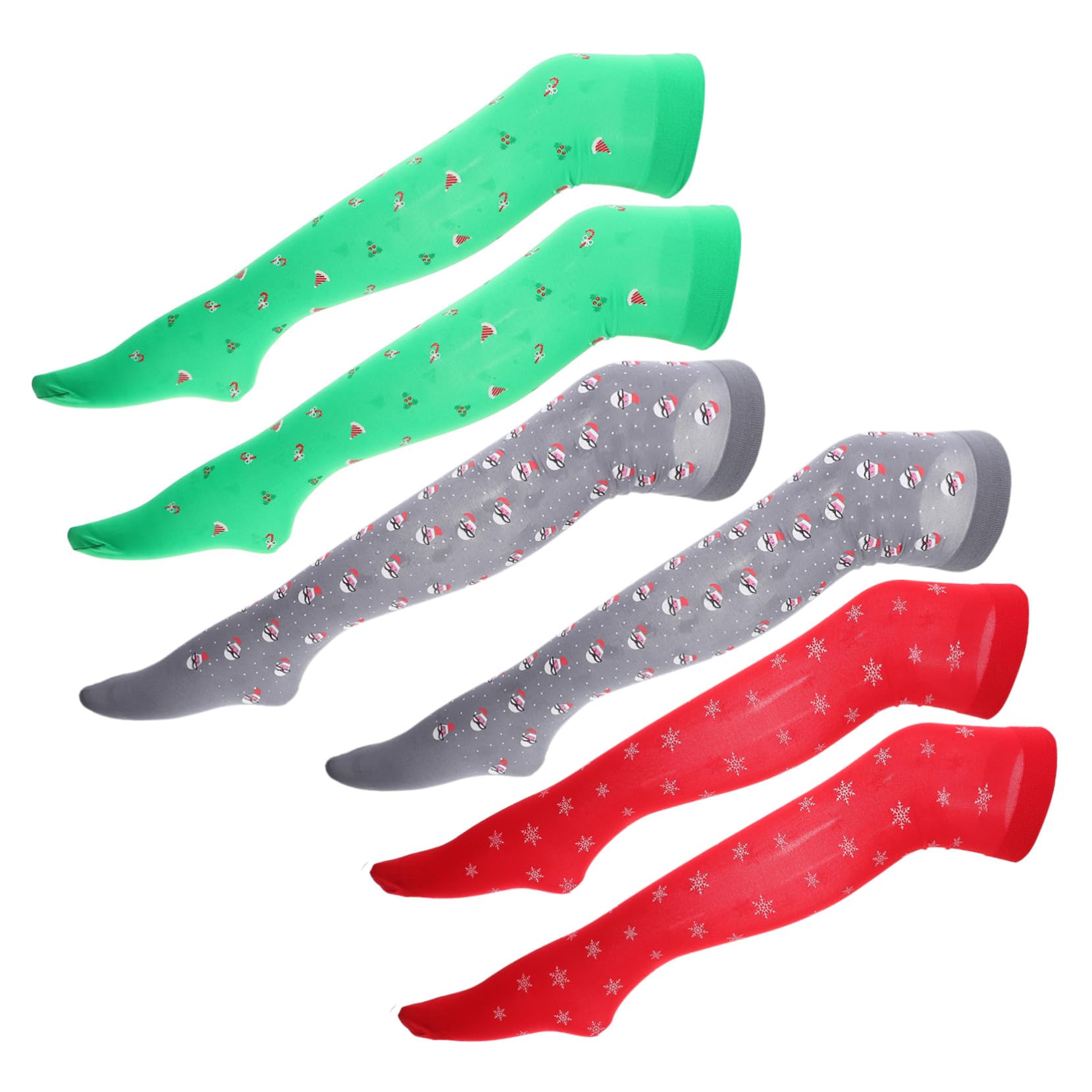 3 Paires Chaussettes Dessus Genou de Noël pour Légères et Confortables avec Motifs Festifs de Adaptées pour Hiver
