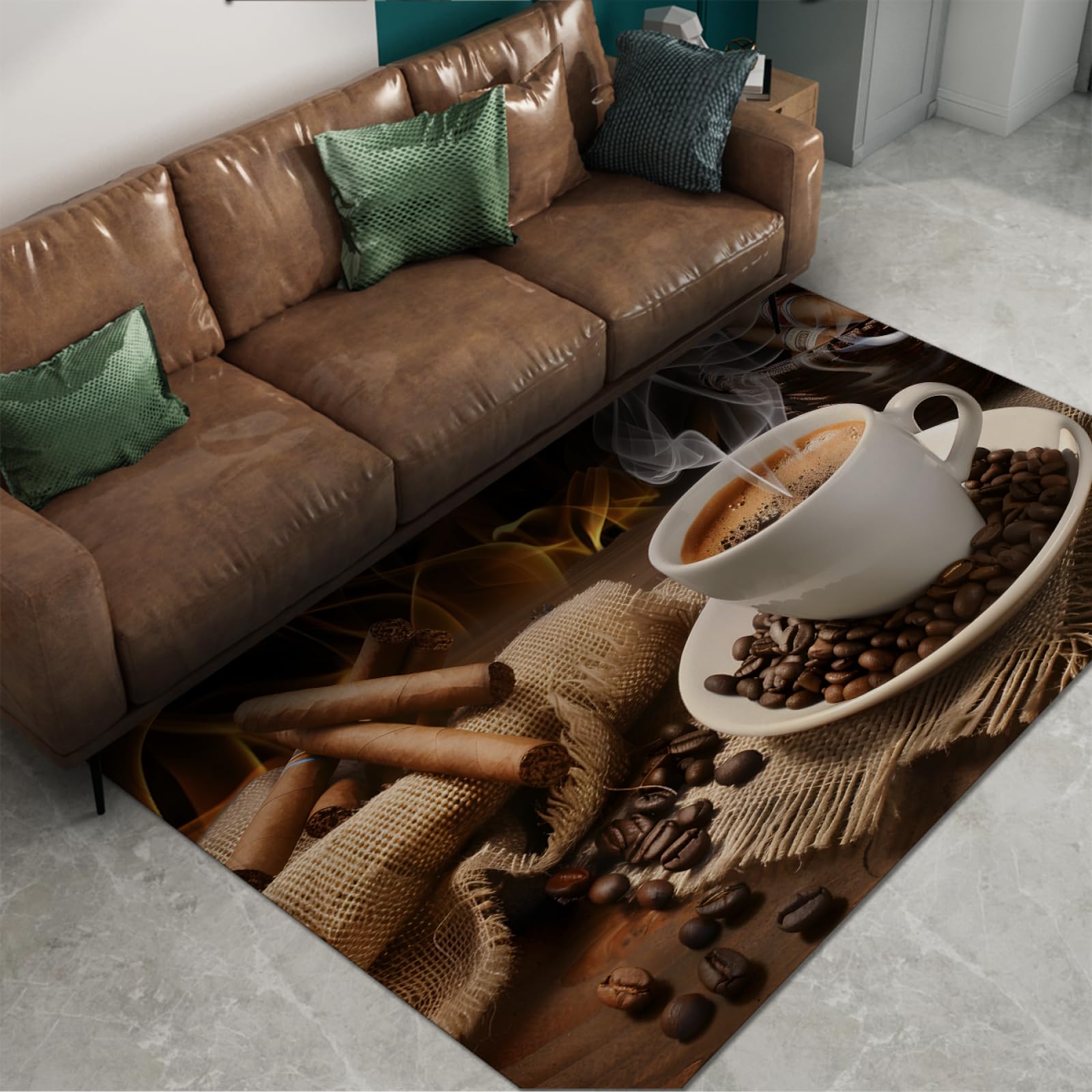 Amazon.com: Office Rug Coffee Themed Area Rugs Cafes Dining Room