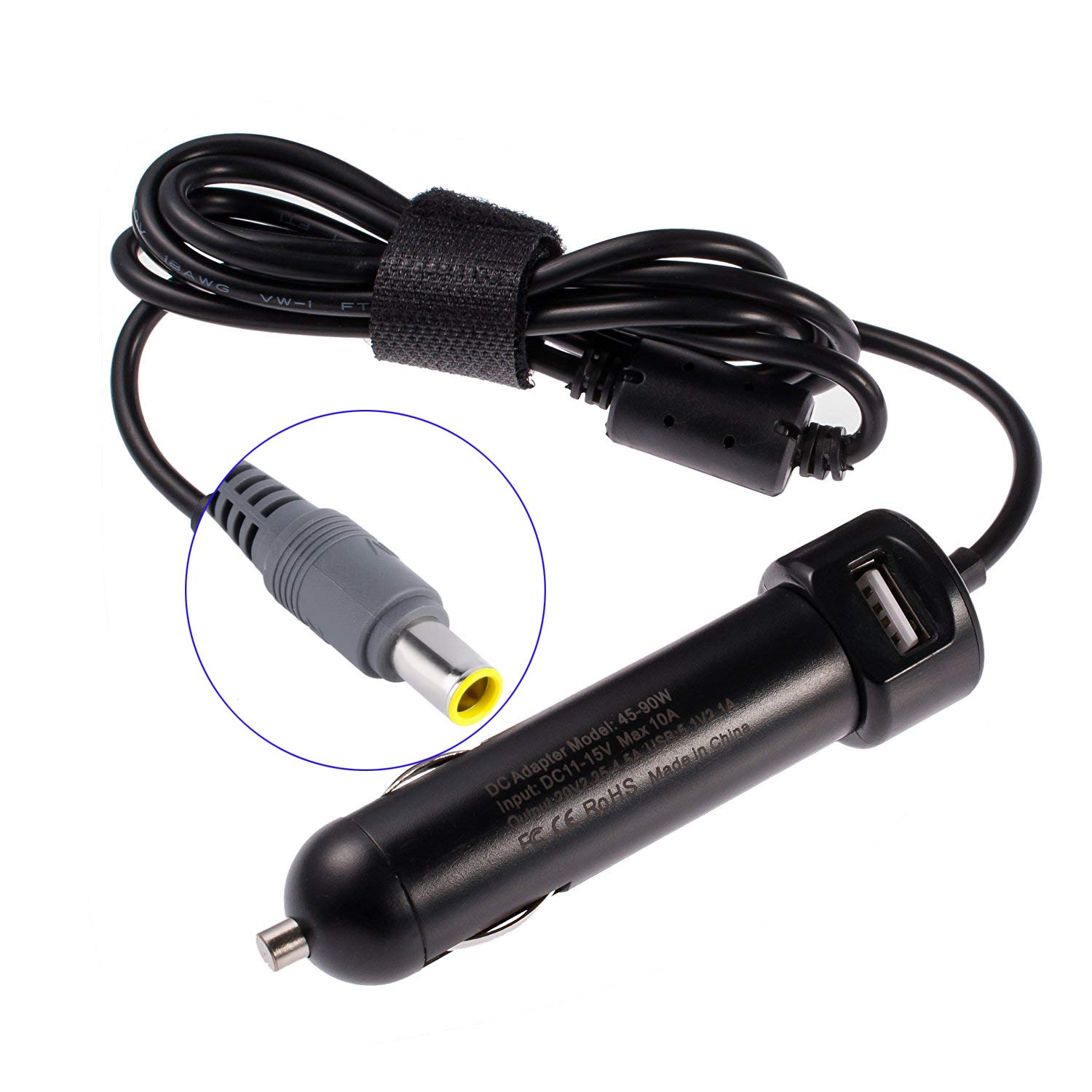 Laptop Car Charger Adapter For IBM Lenovo Thinkpad X60 X61 Z60 Z61 X200 X300 T60 T61 T400 T410 T420 T500 T510 T520 T530 L410 L420 L421 L430 20V 3.25A 4.5A 65W 90W Power Supply