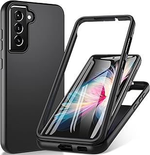 Samsung S21 FE Case, Fin2feel Full Body Shockproof Bumper Case Anti-Scratch S21 FE Case Built-in Screen Protector Drop Protection Phone Case Protective Cover for Samsung Galaxy S21 FE 5G Black