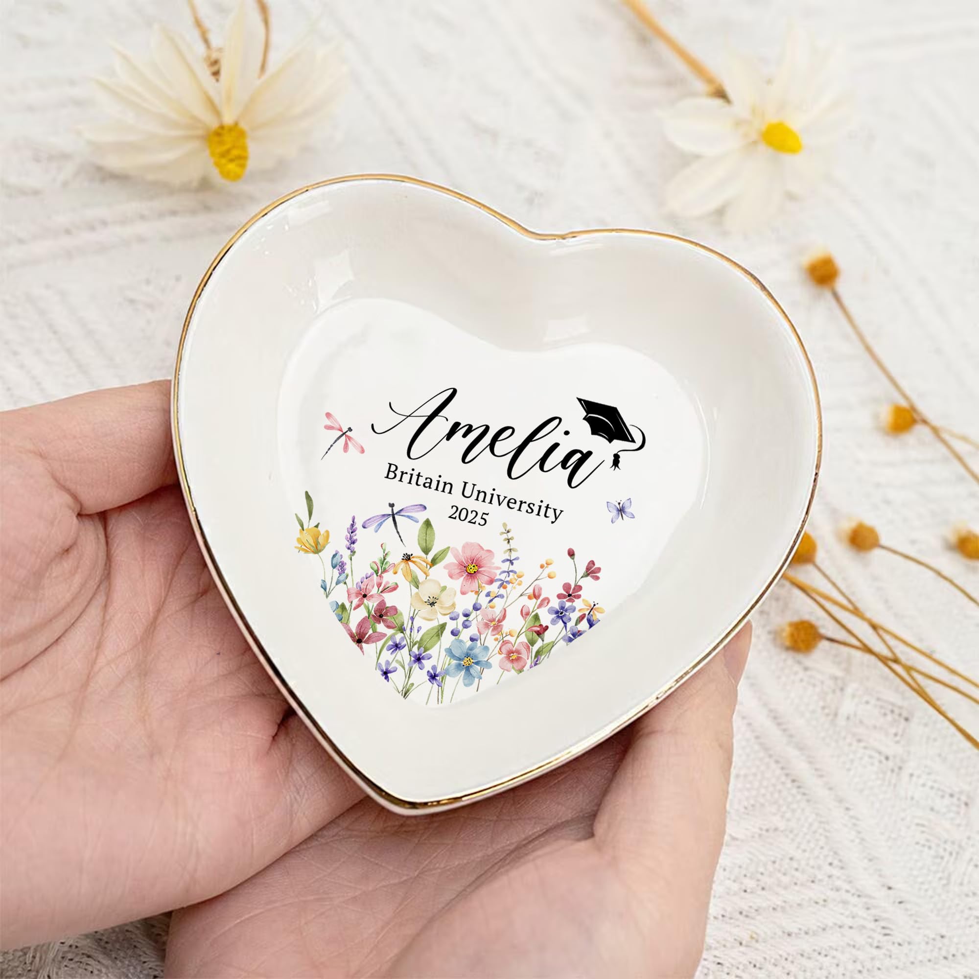 ZISOL26HZ Personalized Graduation Jewelry Dish - Customized High School Graduate Gifts - Graduation Gift for Her - High School Graduate Gifts for Best Friend or Daughter