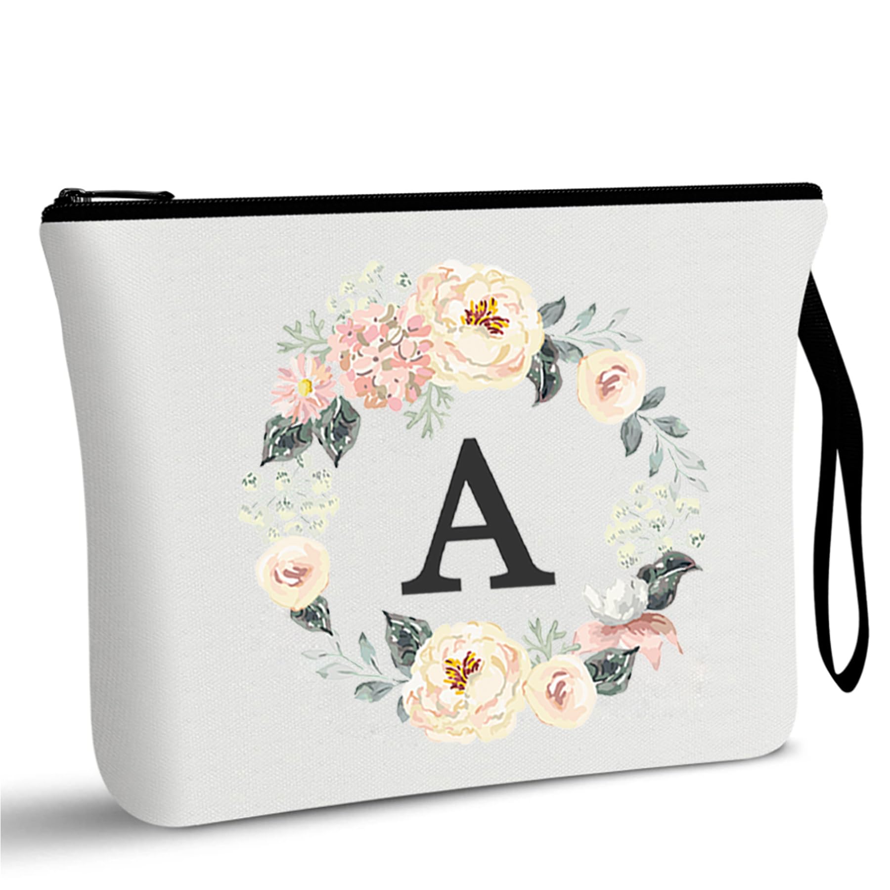 Borsa per il trucco per donna, borsa per il trucco con 26 lettere dalla A alla Z, borsa per cosmetici personalizzata, regali di compleanno per donne e mamme, regali per la sposa e la damigella d'onore