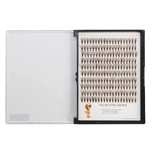 Miniatura 5 de Bandeja grande de 0.39 a 0.78 pulgadas para elegir 20 raíces, extensiones de pestañas de ojos de color marrón, pestañas postizas individuales