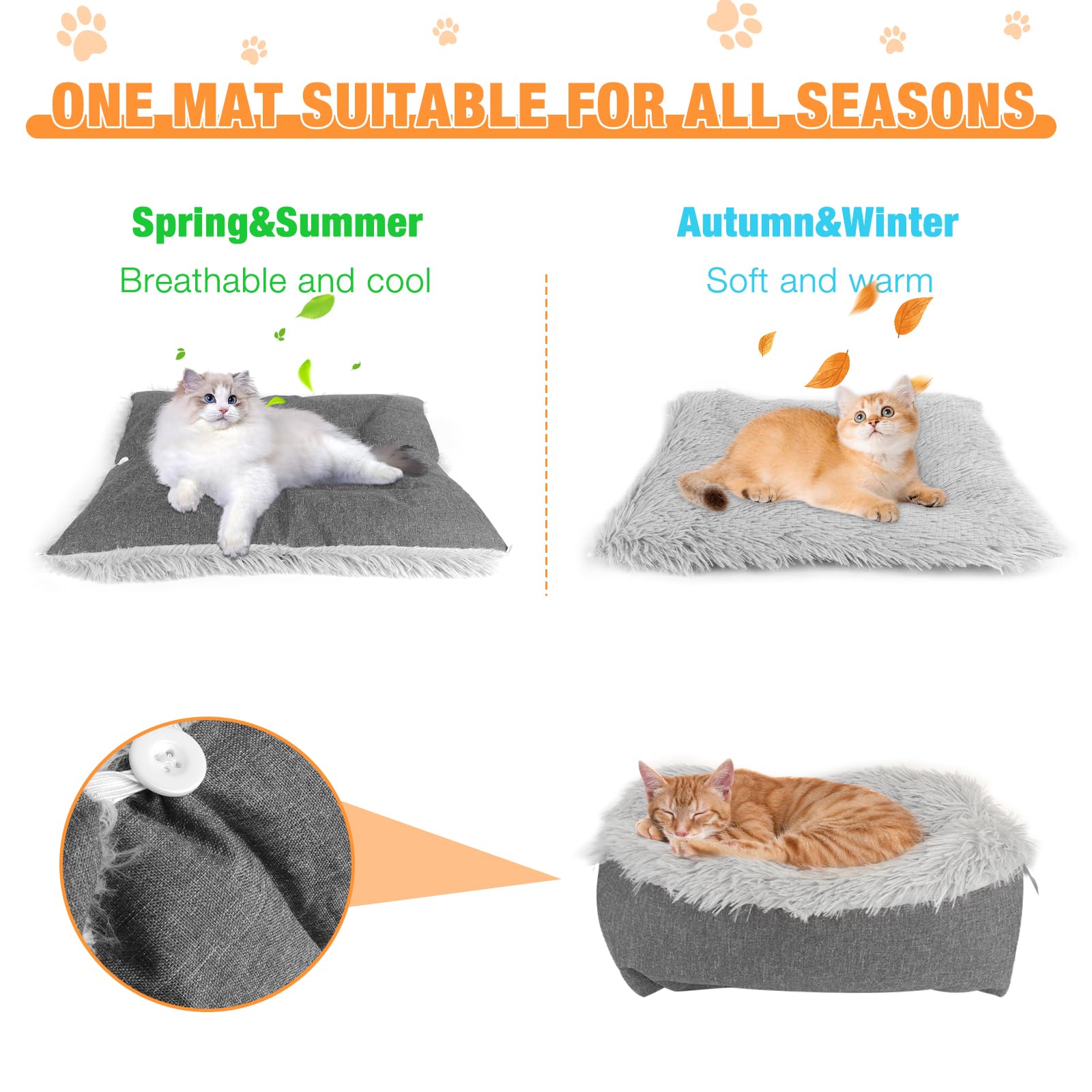 Selbstheizende Decke Katze Hunde, Weiches Katzenbett, Flauschig Selbstwärmende Katzendecke, Heizdecke Haustierbett Katzensofa, Waschbare Wärmedecke Katze für Katzen und Kleine Hunde(60*50CM)