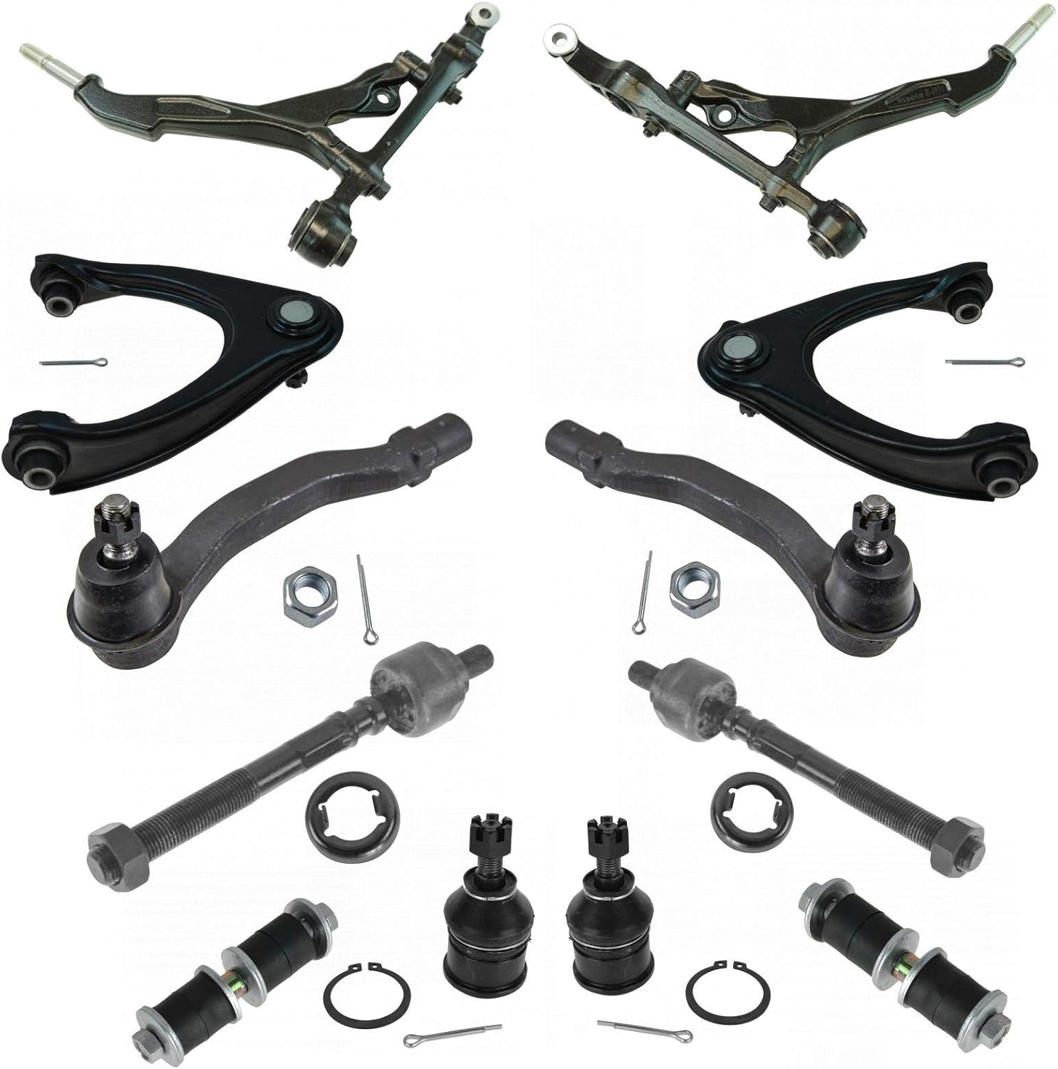 TRQ Front Steering & Suspension Kit Ball Joint Control Arm Control Arm with Ball Joint Sway Bar Stabilizer Link Tie Rod Compatible with 1996-2000 Honda Civic