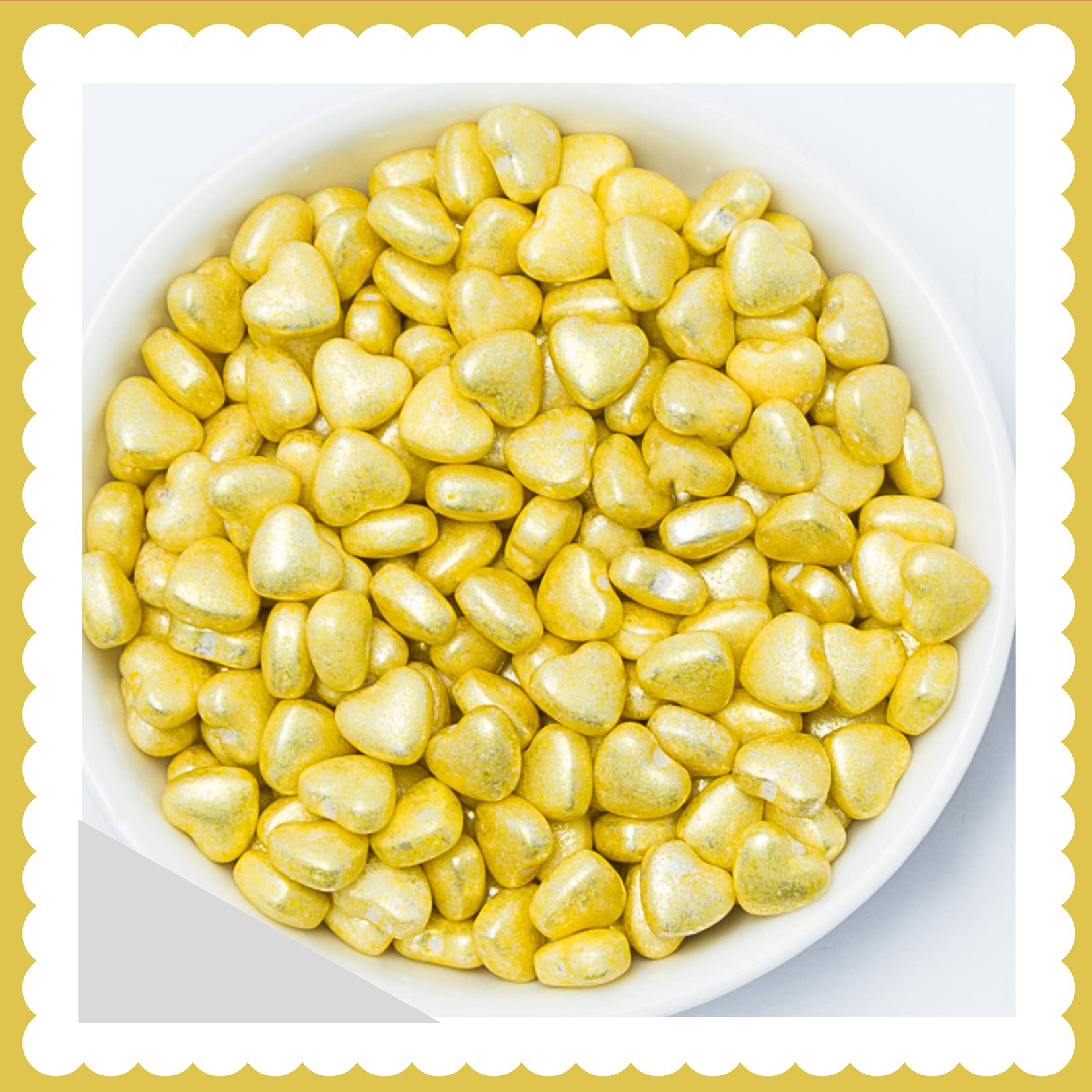 Sugar Chic Silver Beads -Yellow Gold Heart (50)