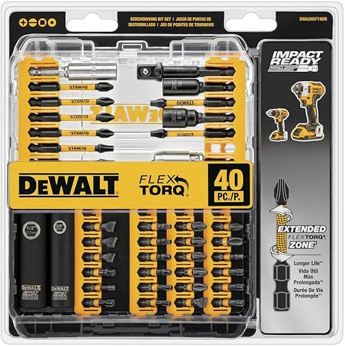 Miniatura 5 de DEWALT El conjunto de bits de impacto FLEXTORQ (conjunto de bits de destornillado), envasado de 40 piezas (DWA2NGFT40IR) puede variar