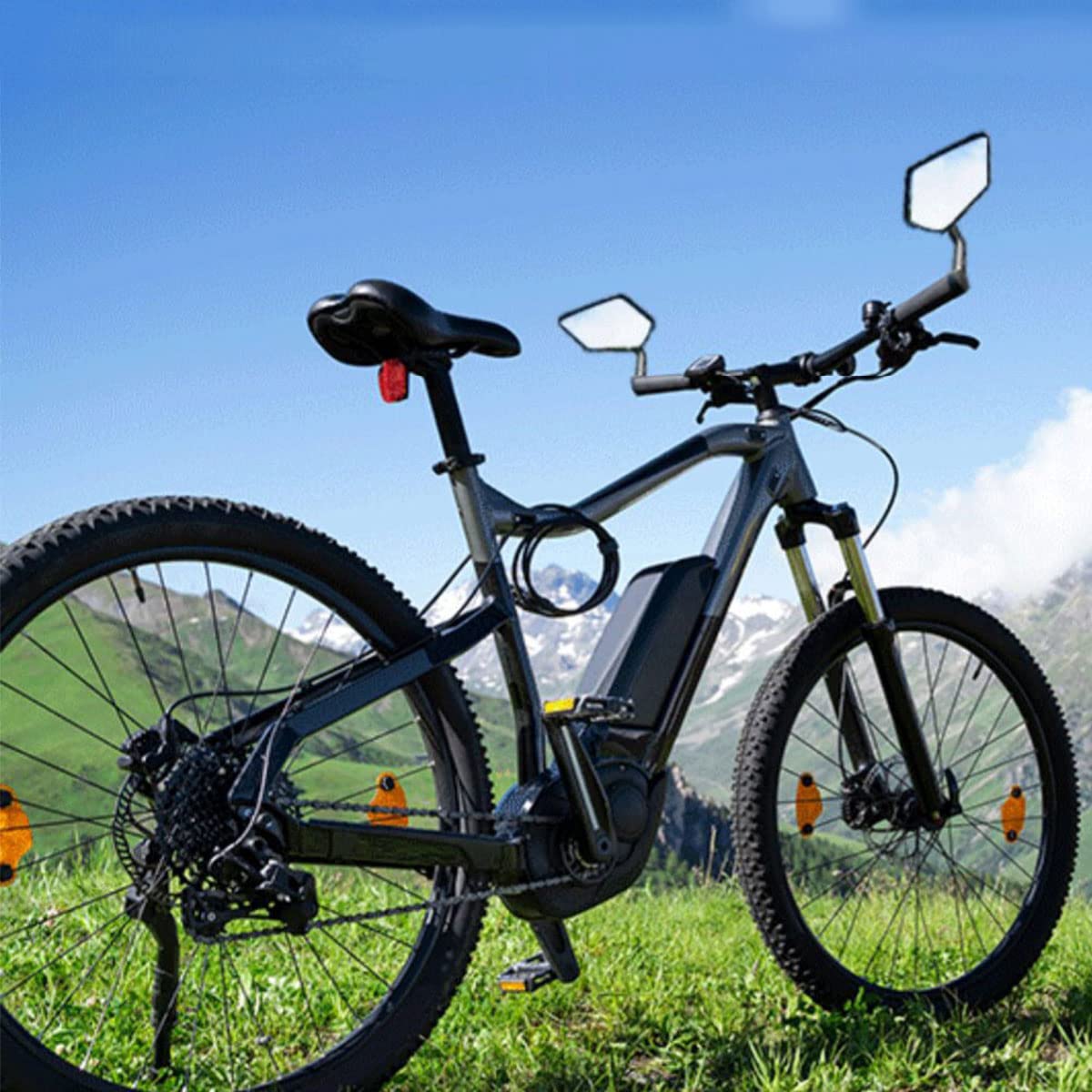 Arkham Espejo de Bicicleta Resistente a Los Golpes HD Extra Grande - Retrovisor Plegable para Manillar Izquierdo de Bicicleta Eléctrica