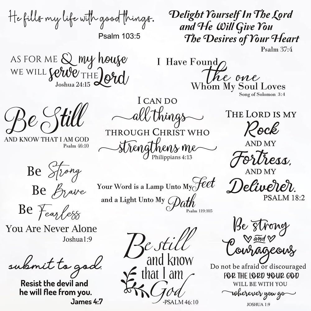 Photo 1 of 12PCS Inspirational Wall Decals,The Bible Wall Stickers Quote Motivational Decal for Bedroom Living Room Nursery Decor 11×6 in