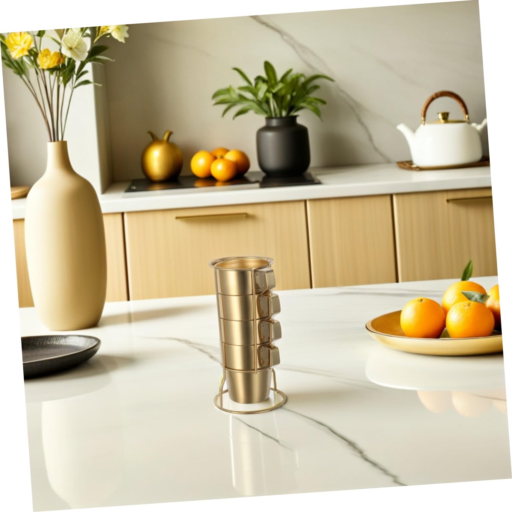 POPETPOP Tazas Infantiles de Acero Inoxidable con Asa y Doble Aislamiento Taza Térmica Apilable con Soporte para Café Té y Bebidas Frías Diseño Resistente y Seguro para Camping y Hogar