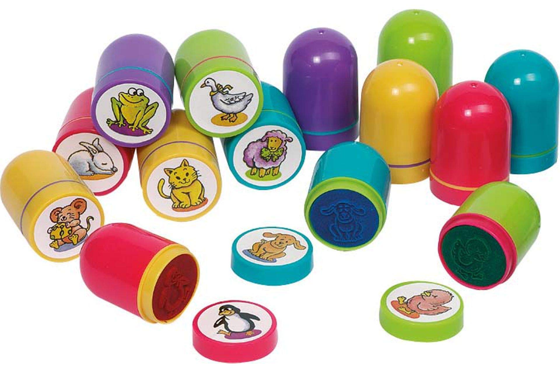Set de 10 Tampons à encre animaux, modèles aléatoires