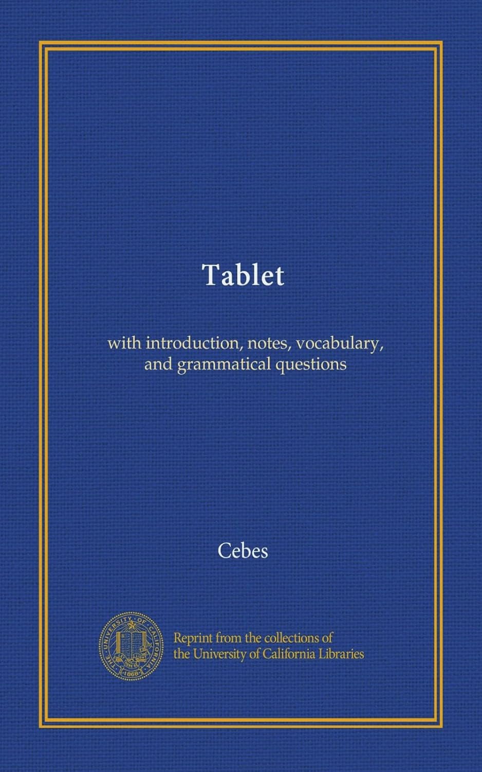 Tablet with introduction, notes, vocabulary, and grammatical questions