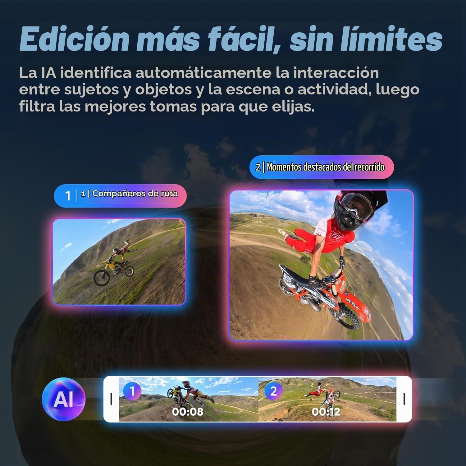 Insta360 X4 Paquete Estándar - Cámara de acción Impermeable 8K 360, Vídeo 4K Gran Angular, Efecto Selfie Stick Invisible, Protectores de Lente Extraíbles, 135 Min Batería (Reacondicionado)