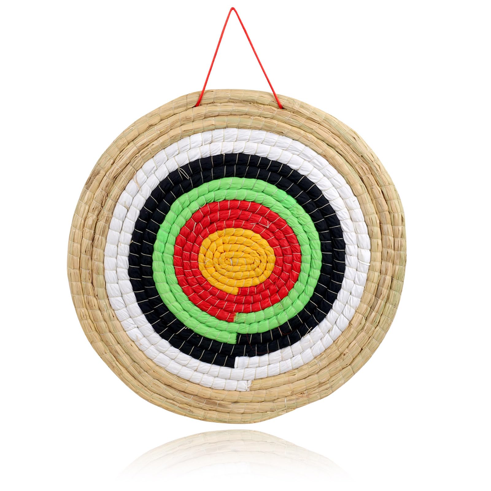 Cible en paille 50 cm pour le sport à l'arc | Cible de paille traditionnelle avec 5 anneaux | Différentes épaisseurs