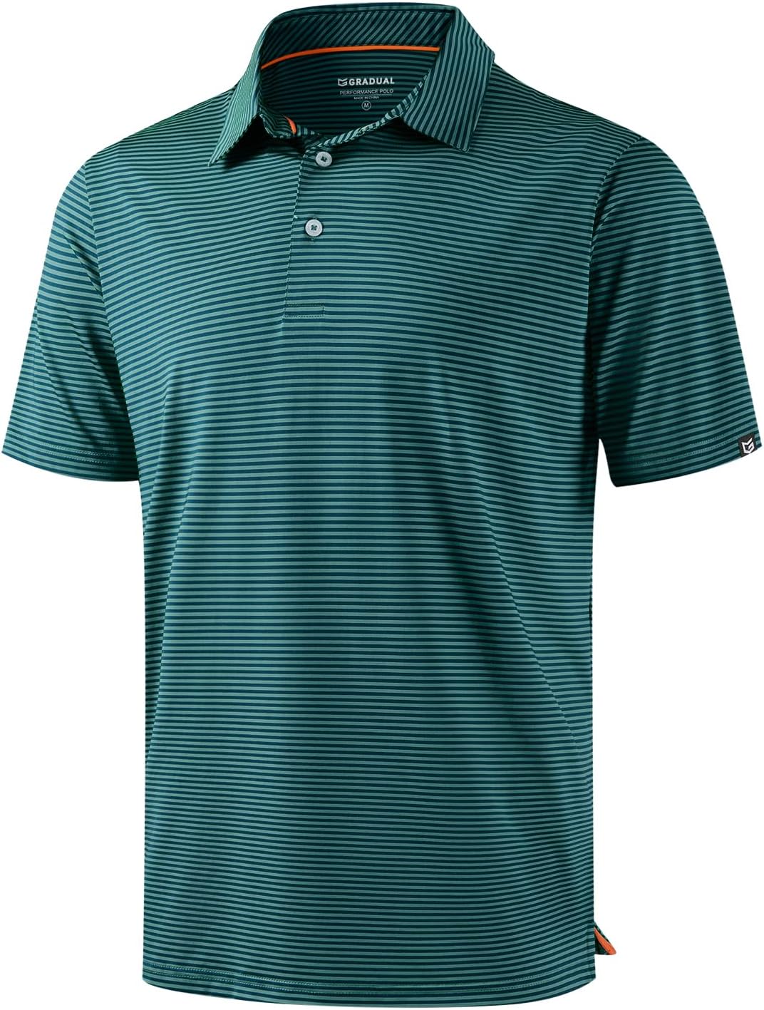G Gradual Mens Golf Shirt Dry Fit Moisture Wicking Perfomance Short Sleeve Striped Polo Shirts for Men Dressy Casual