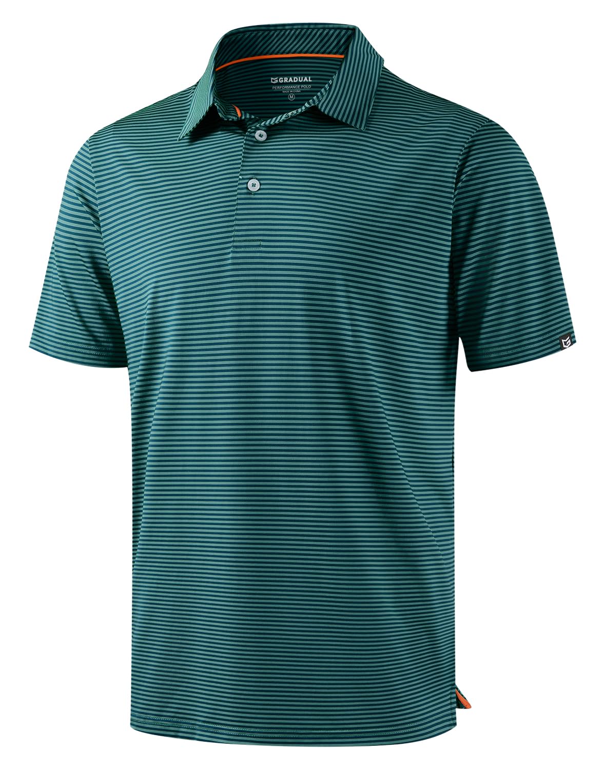 G Gradual Mens Golf Shirt Dry Fit Moisture Wicking Performance Short Sleeve Striped Polo Shirts for Men Dressy Casual — view 9