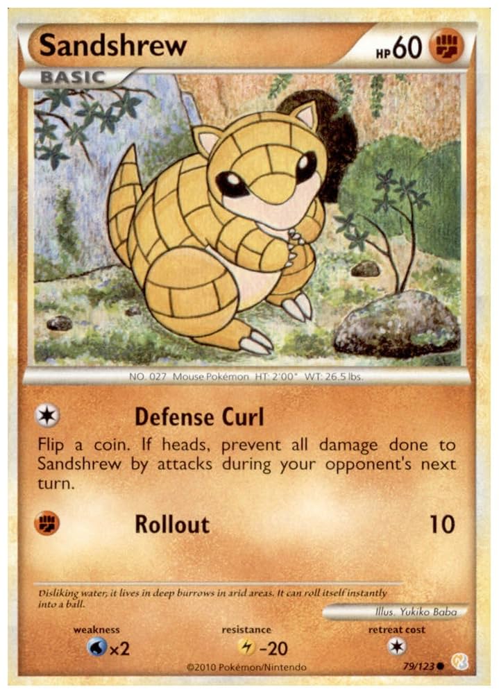 THE POKEMON WEEKLY Summer 1・2 Pokemon - Sandshrew (79/123) - HeartGold SoulSilver : Amazon