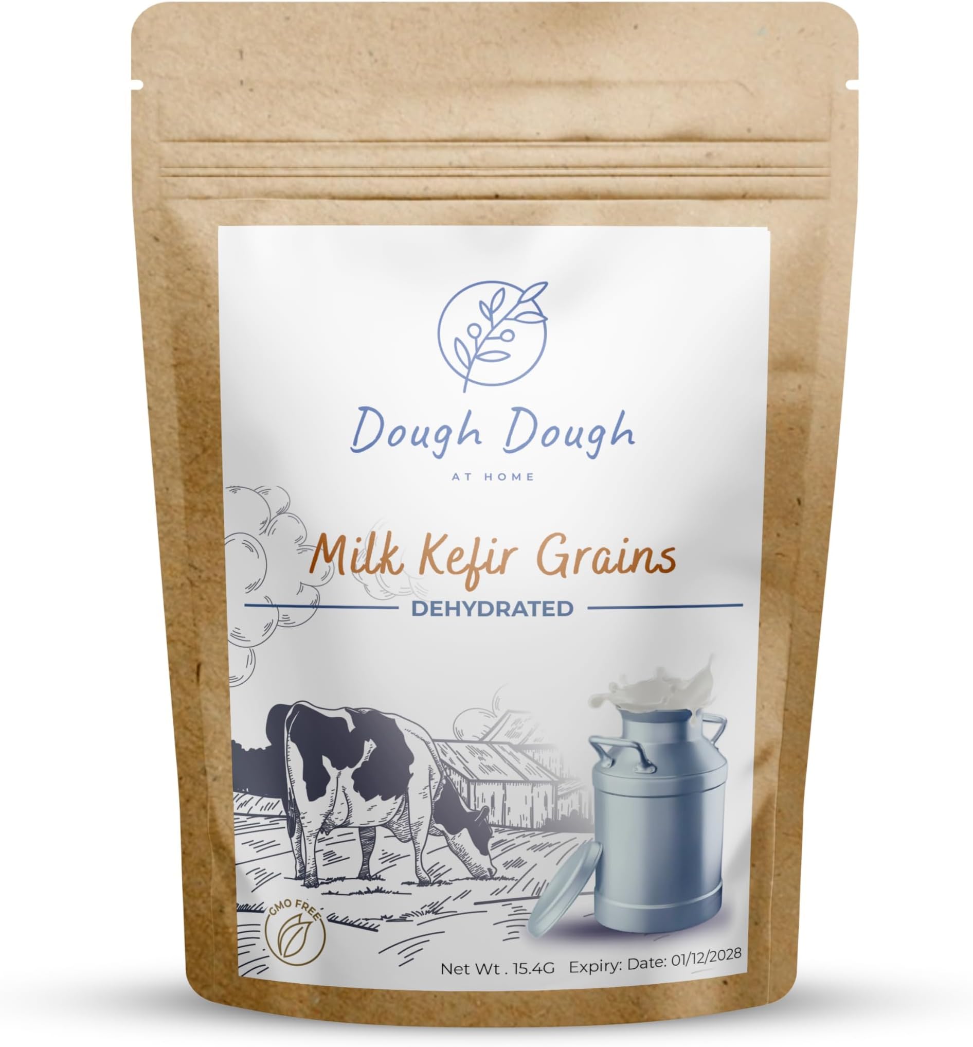 Dough Dough at home Milk Kefir grains Starter Culture, 15 Grams - Dehydrated easy to use