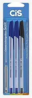 Caneta Esferográfica Scrit 1.0mm, CIS, Blister c/3 unidades (2 Azul, 1 Preta)