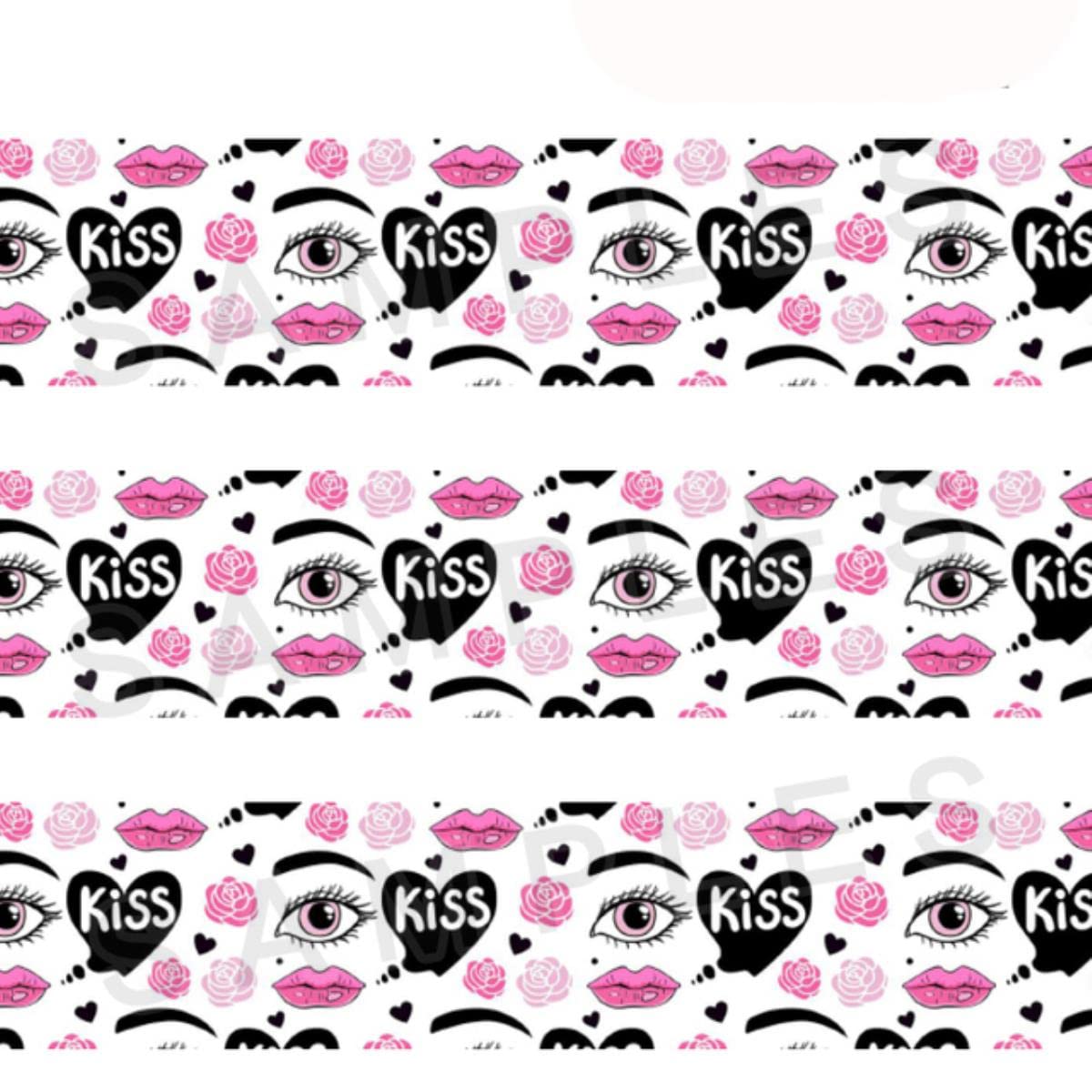 Valentine Day Hot Love Heart 50 Yards Grosgrain estampado, cinta de raso Accesorios para el cabello-2012252,38 mm Grosgrain