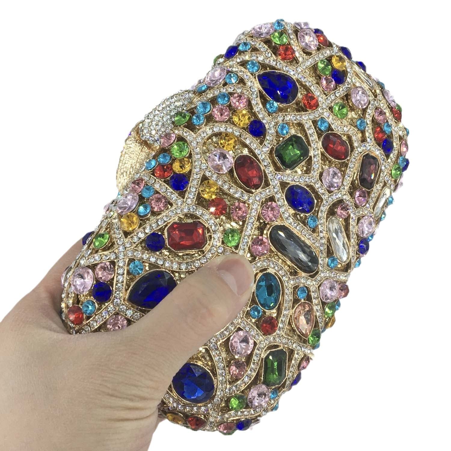 Boutique De FGG Colorido bolso de mano de cristal para noche, fiesta, gala, cena, boda, minaudiere