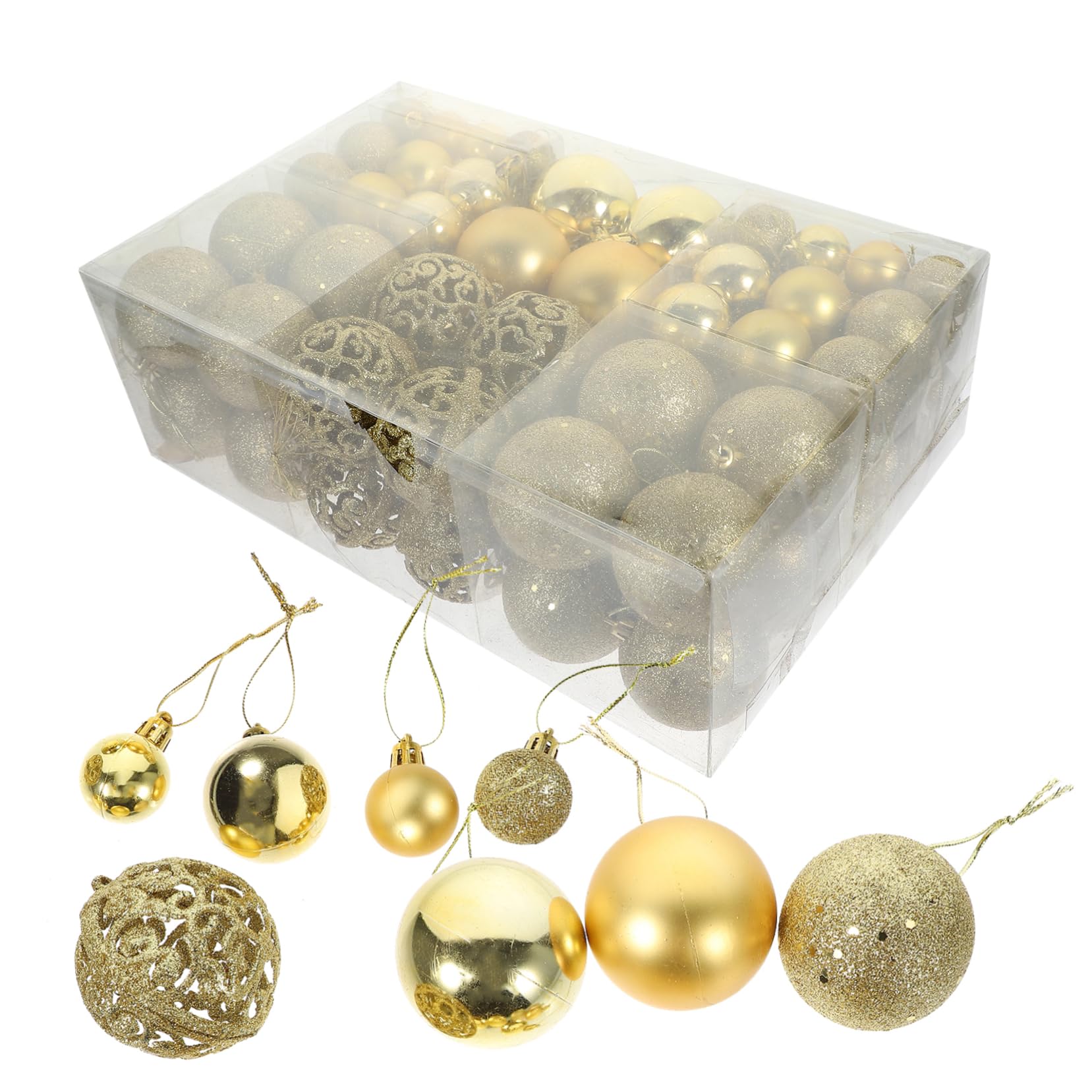 100pièces Boites Boules de Noel Suspendre Sapin Decoration Noel Pendentif Accessoires de Scene