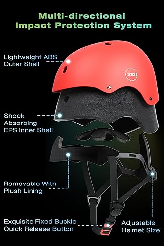 Miniatura 5 de Casco XJD de bicicleta para niños, juego de equipo de protección multideportivo para niños de 3 a 14 años, con rodilleras, coderas y muñequeras