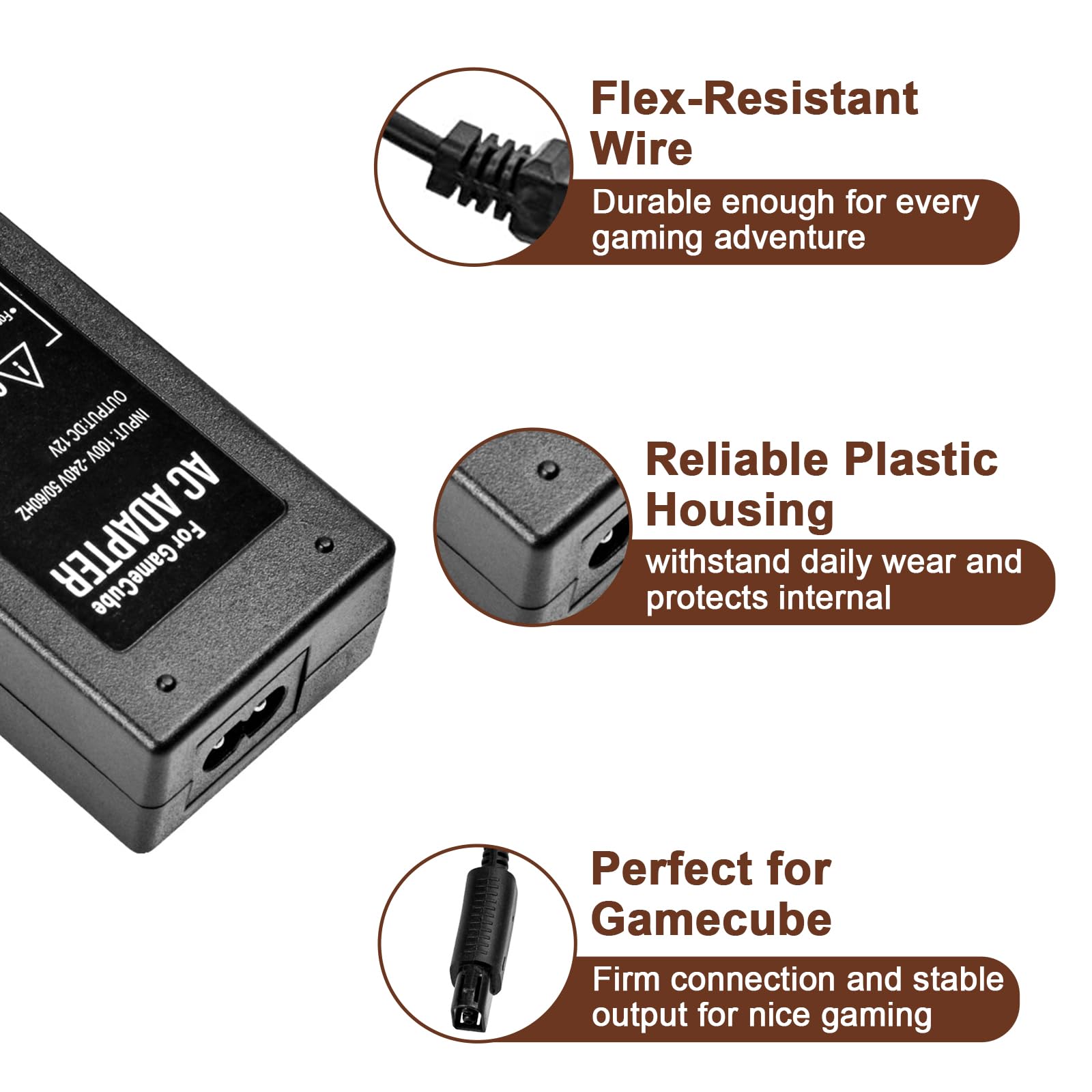 任天堂の、正規ライセンスAV電源タイプ Amazon.com: Power Supply and AV Cable for Gamecube, NGC AC Power