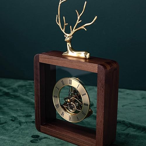 Miniatura 7 de GagalU Desk Clock Roman Numeral Desk Clock Retro Bedside Decoration Table Clock Can Also Be Used As a Mantel Clock Glass Mirror,11 Inches Bedside