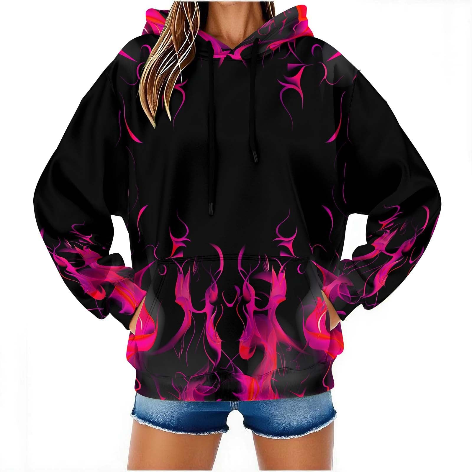 Sweat à Capuche Femme Slim Fit Hoodie Classique Sweat-Shirt Col Rond Outerwear Chic Streetwear Classique aux Couleurs Assorties Veste à Manches Longues Haut Couleur Unie Quotidien Automne Vêtements
