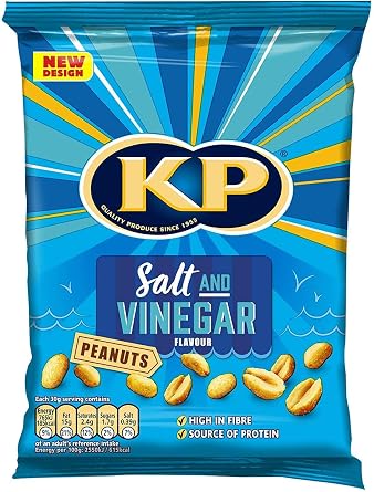 KP Nuts Salt & Vinegar Peanuts - 65g - Pack of 4