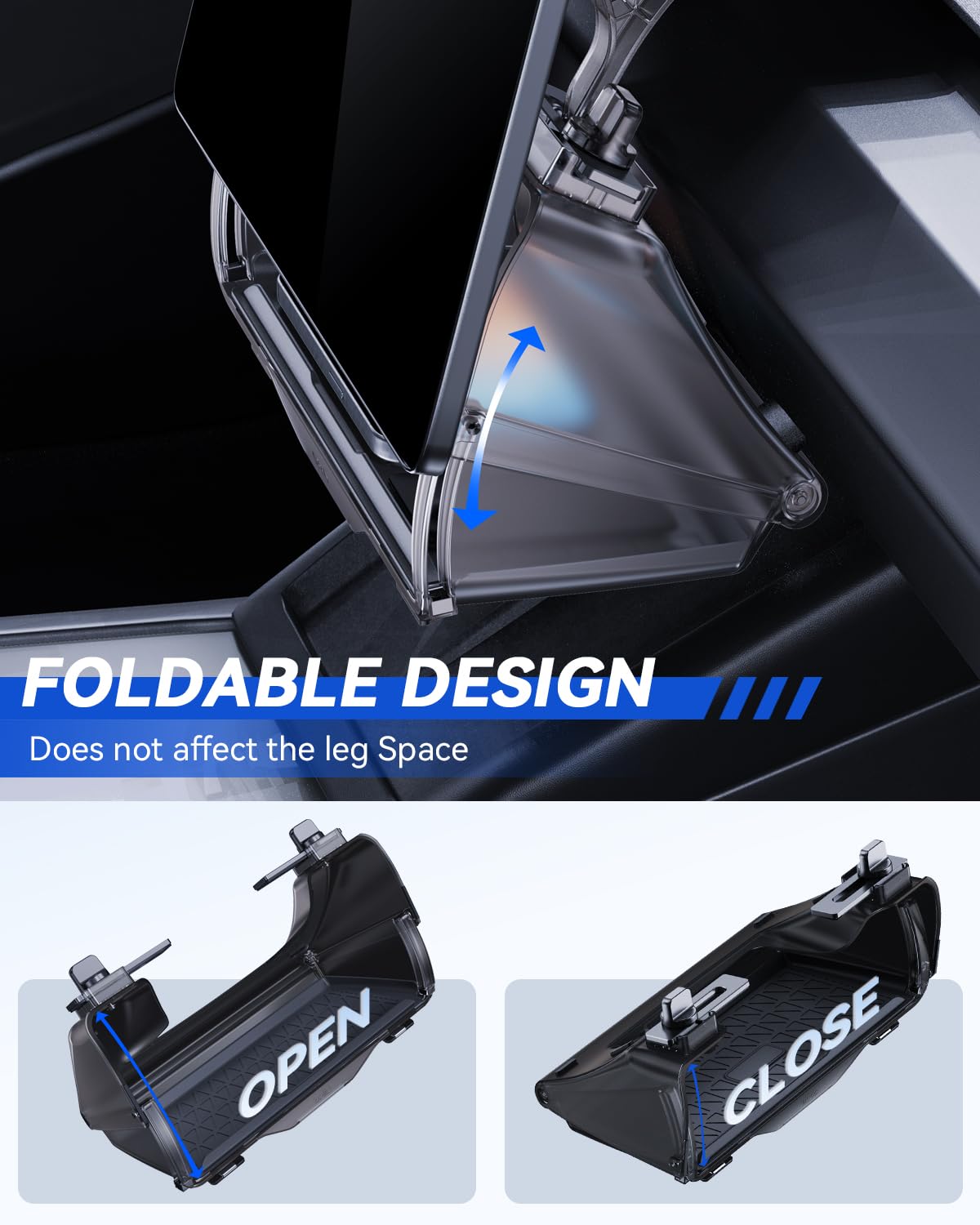 3-in-1 Organizer sotto Display per Tesla Model Y 2020-2025 e Model 3 2016-2025 Piccolo tavolo portaoggetti dietro lo schermo Tesla Juniper Highland Accessori