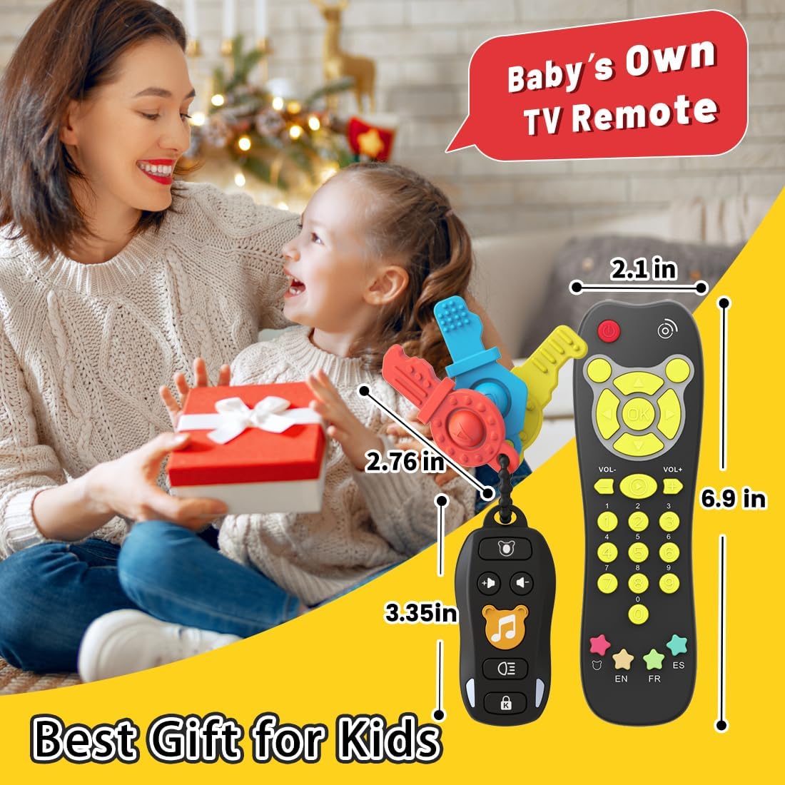 Baby Toy Car Keys Baby Remote Control Toy Set, Toddlers Pretend Toy Key and TV Remote with Sounds Lights Interactive Musical Sensory Learning Toys Gifts for Boys Girls Infant Age 6+ Months