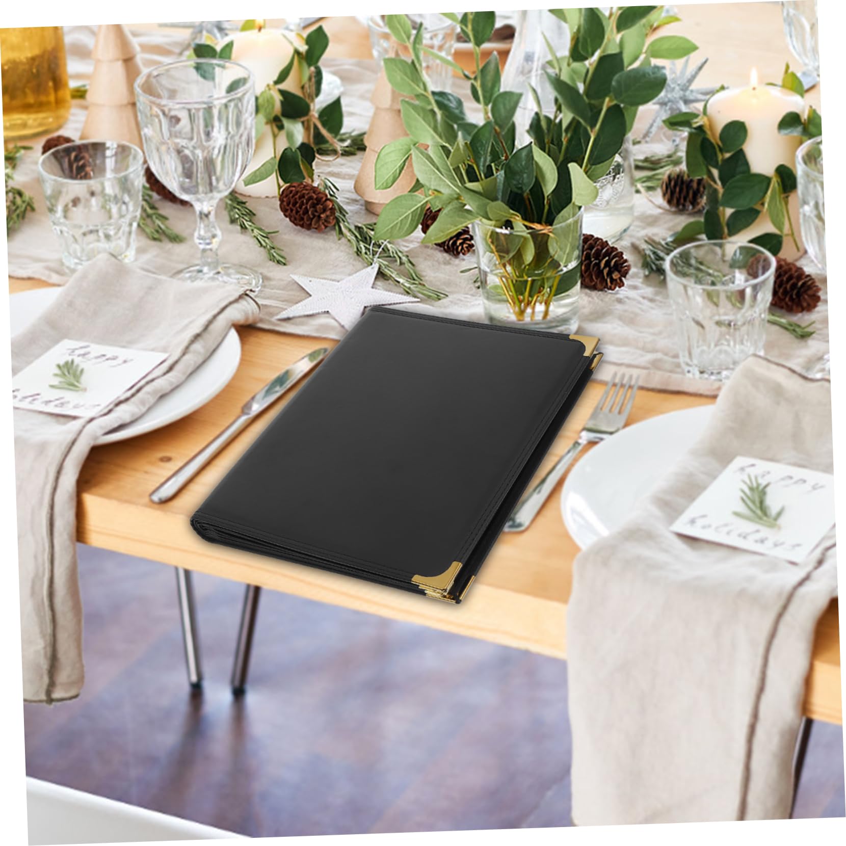 PRETYZOOM Portamenú de Pvc Transparente Aglutinante Metálico, Resistente al Desgaste y Fácil de Limpiar, para Restaurantes y Cafeterías
