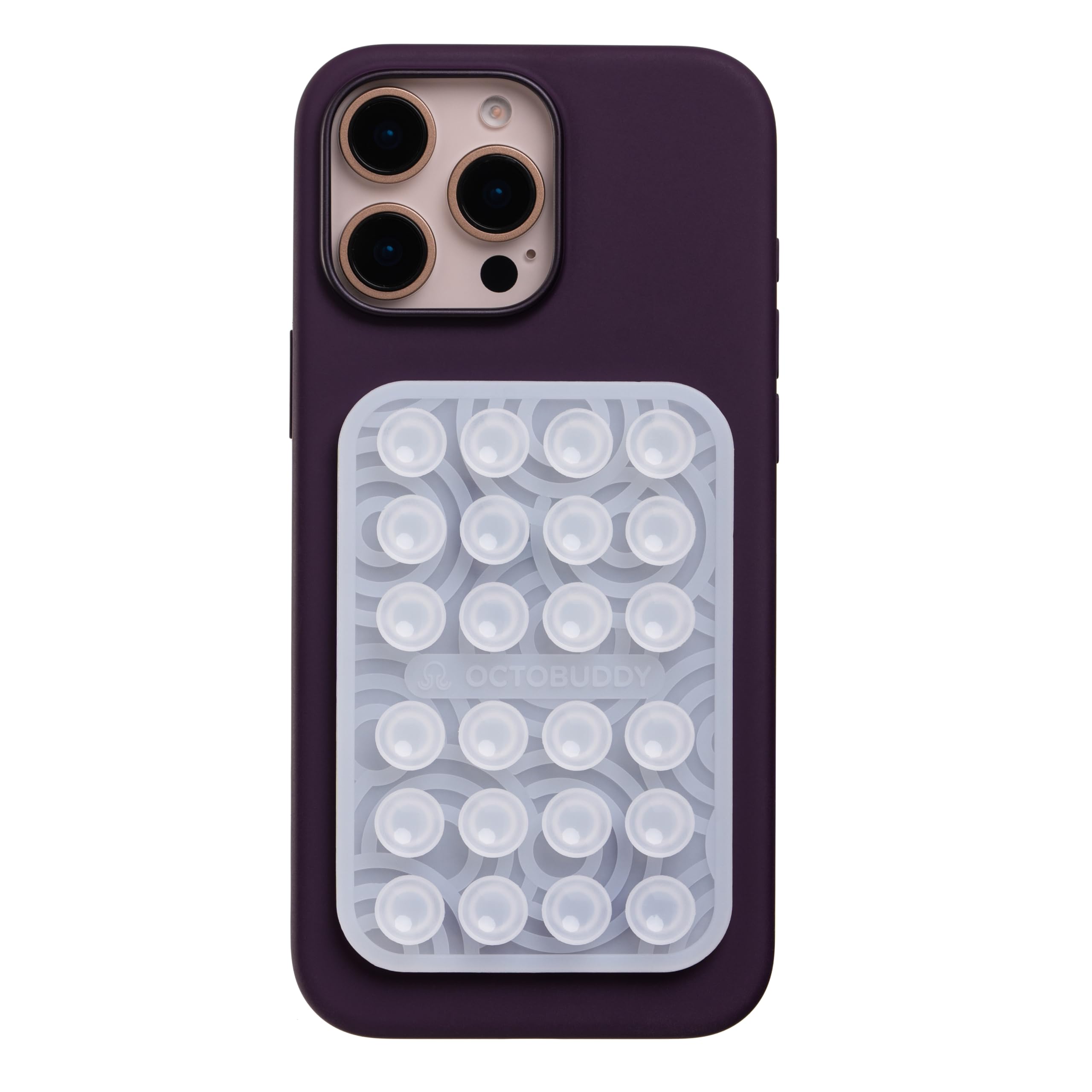 OCTOBUDDY Classic MAX Textures Ripples - Silicone Suction Phone Case Adhesive Mount - Hands-Free Grip with 24 Suction Cups for Videos & Selfies - 2.6"