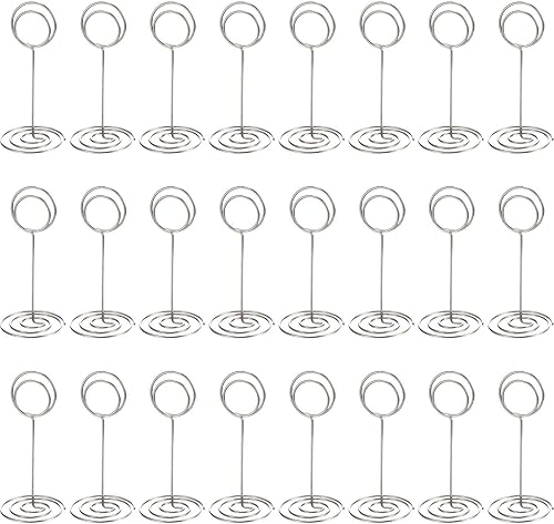 Miniatura 15 de TecUnite 48 soportes para números de mesa de 3.35 pulgadas, soporte para fotos, fotos, nombre, menú, clips para tarjetas de notas, soporte