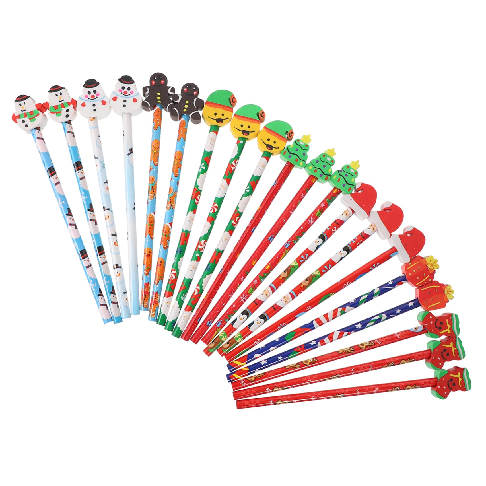TEHAUX 40pièces Crayons De Noël Carton Avec Effaceurs Crayons Cartoon Pour Fournitures Scolaires Et De Fête