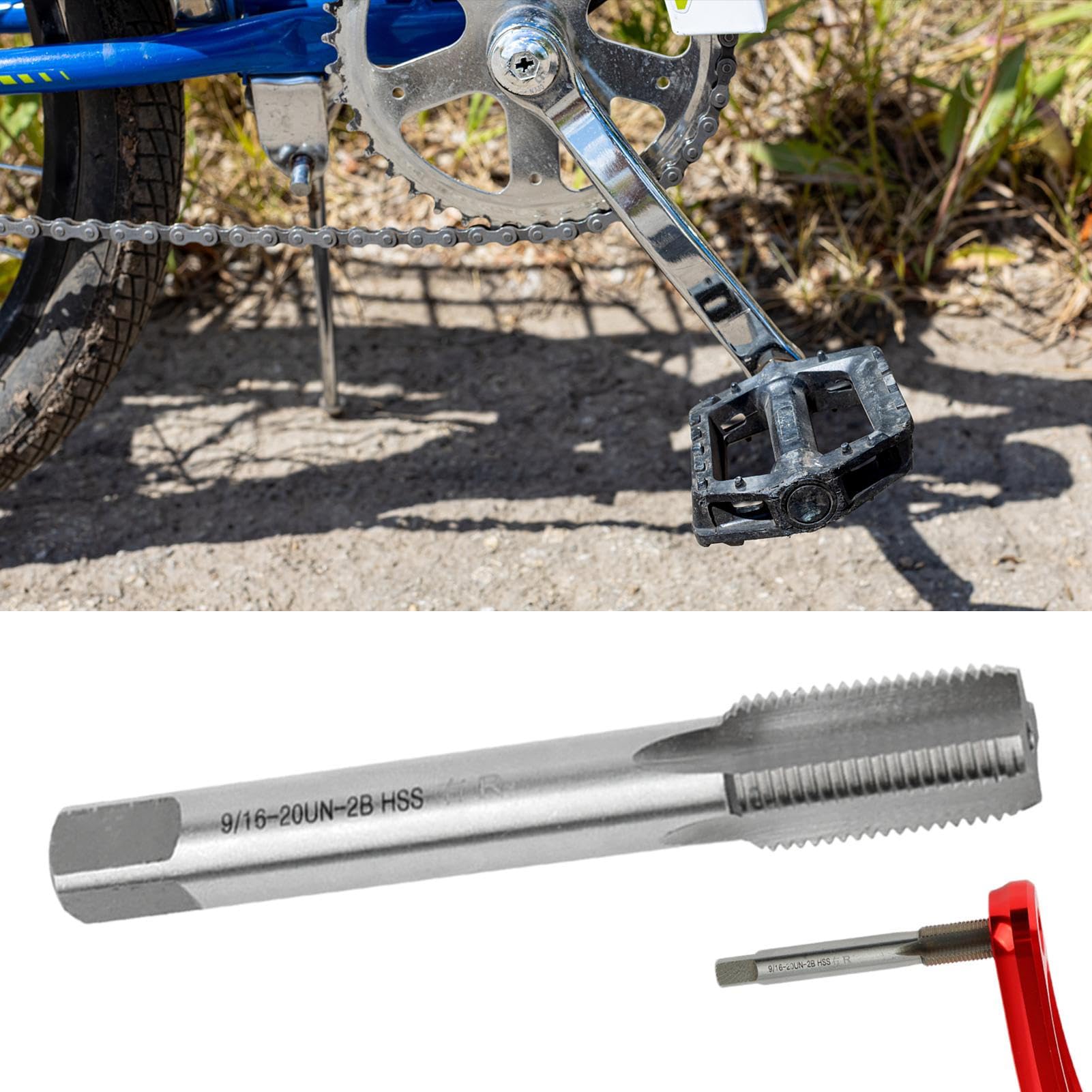 9/16-Zoll-20 Fahrradgewindebohrer, Pedal-Reparaturwerkzeug, Fahrradgewinde