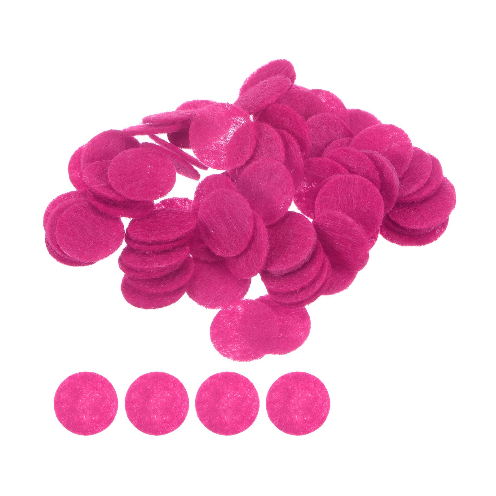 sourcing map 100pcs Round Felt Circles, 10mm 3/8" Pre Cut Craft Pads Non-Woven Mini Felt Fabric Circles for DIY Sewing Handcraft Cutting Projects Crafting Finishing, Rose Red