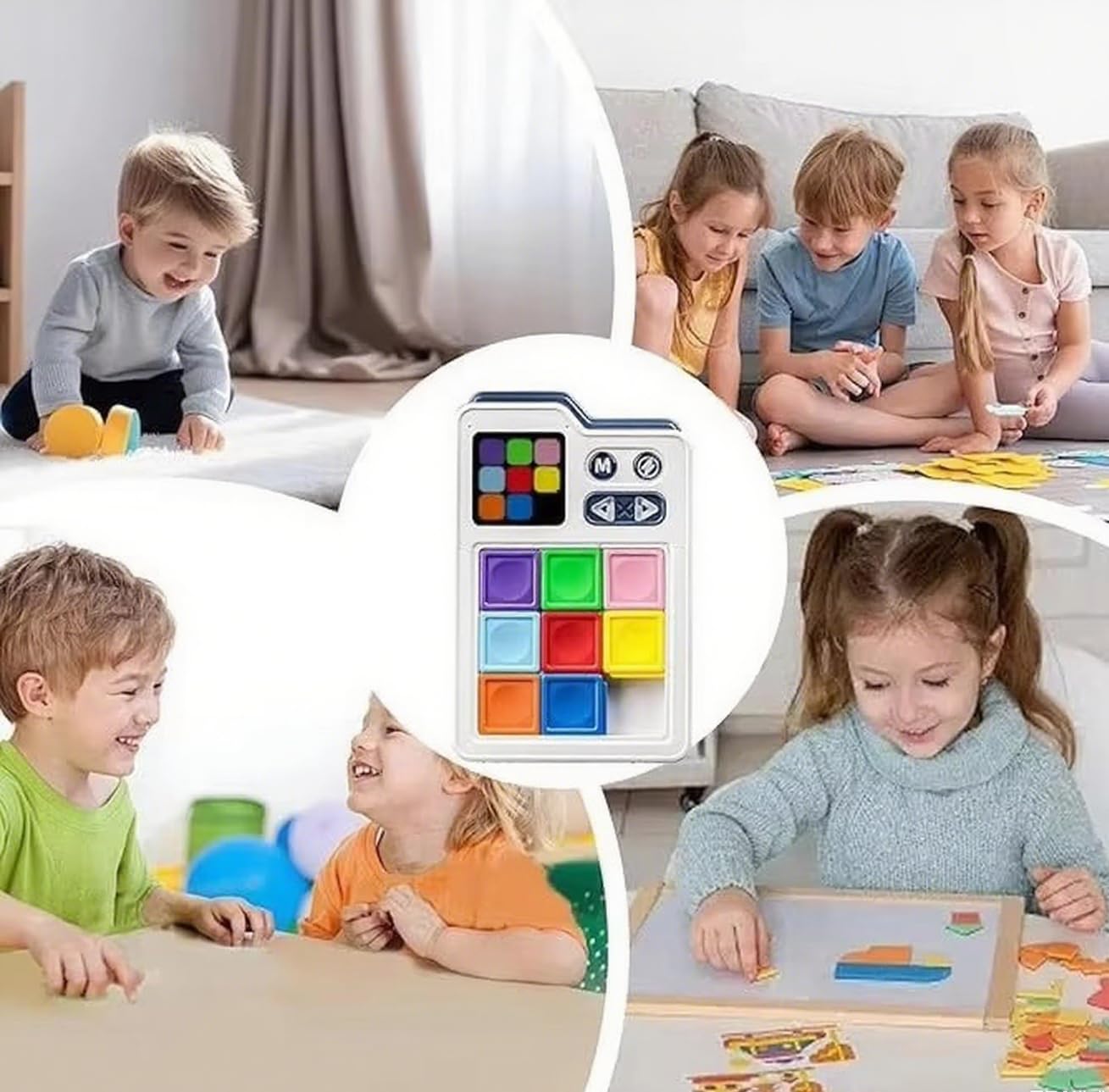 Jeu Puzzle Coulissant Électronique 1000+ Niveaux - Casse-tête LCD Avec 3 Modes (Solo, Chrono, PK) - Jouet Éducatif En ABS - Dès 6 Ans
