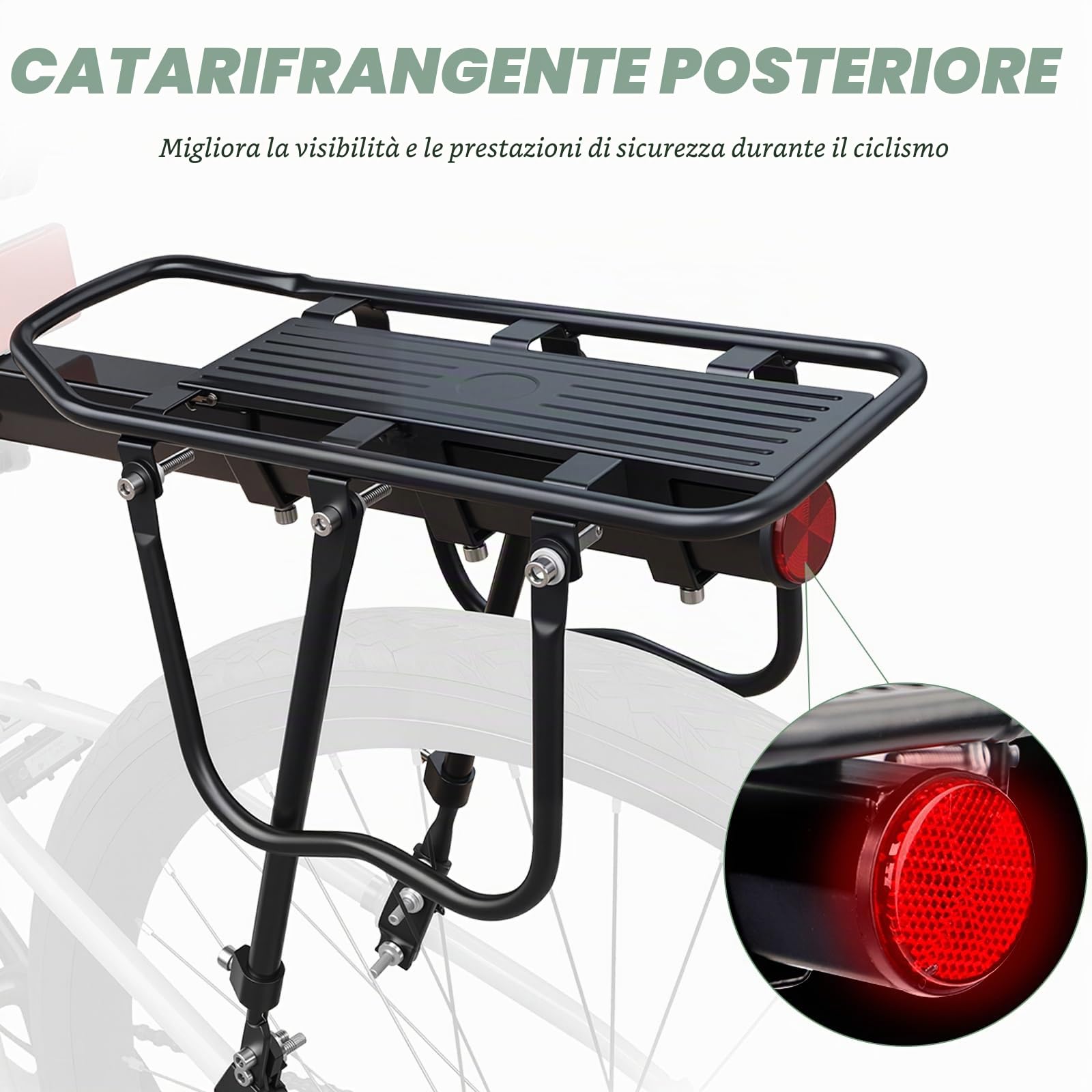 ZUKKA Set portapacchi per bicicletta da 22 – 29 pollici/700 C, regolabile, universale, in ferro, carico massimo 110lbs (50 kg) per mountain bike e bici da corsa