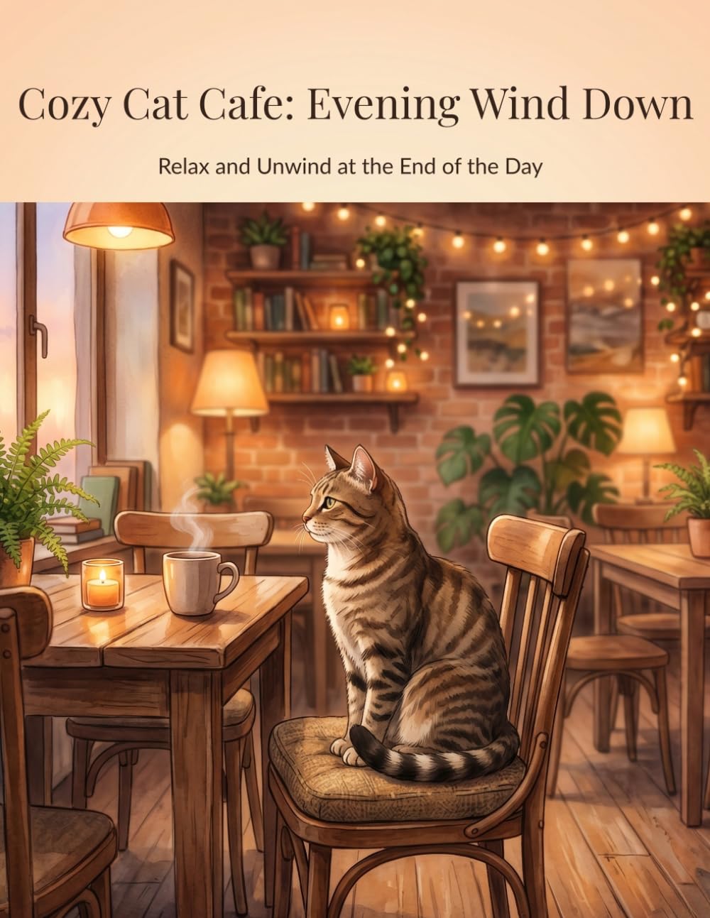 Cozy Cat Cafe: Evening Wind Down: Relax and Unwind at the End of the Day with Cozy Cat Coloring Pages (Cozy Cat Cafe Series)
