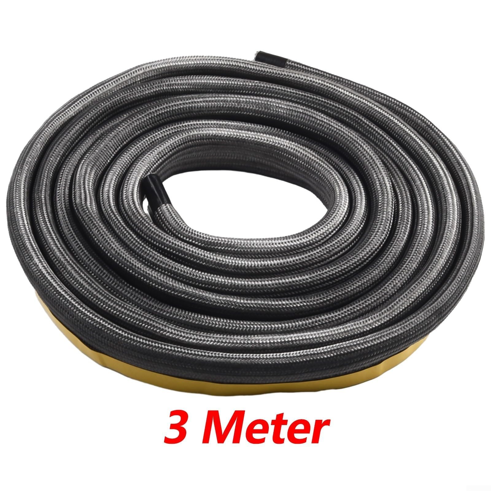 Corda piatta per stufa, guarnizione per porta della stufa, stufa a legna, forno, colla nera, fino a 550 °C, filato di vetro (3 metri)