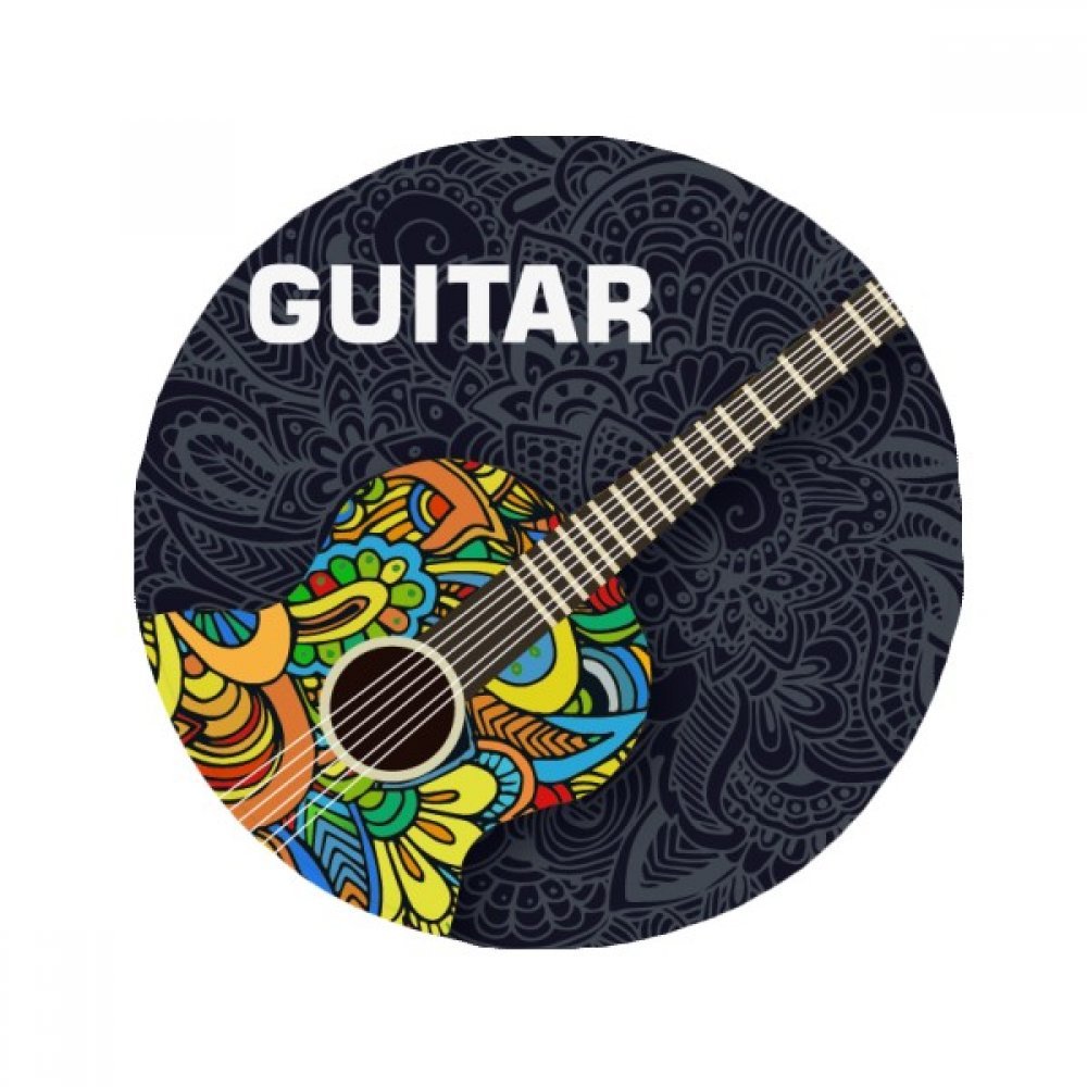 Tapis de sol guitare rond 80cm multicolore antidérapant pour cuisine et salon