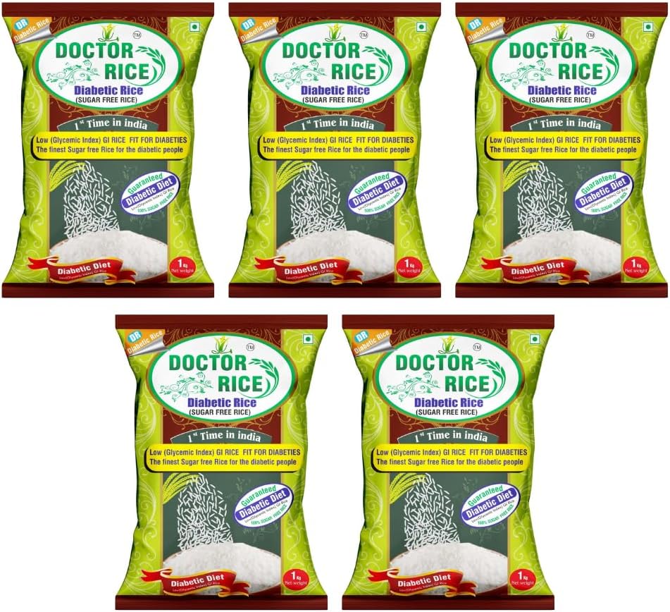DOCTOR RICE - DIABETIC RICE - SUGAR FREE RICE - 1kg (PACK OF 5)