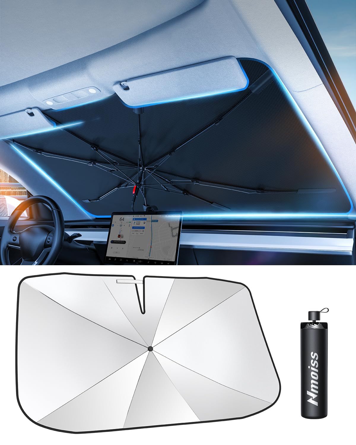Buy Nmoiss [2023 Upgrade] Car Windshield Sun Shade Umbrella [Newest