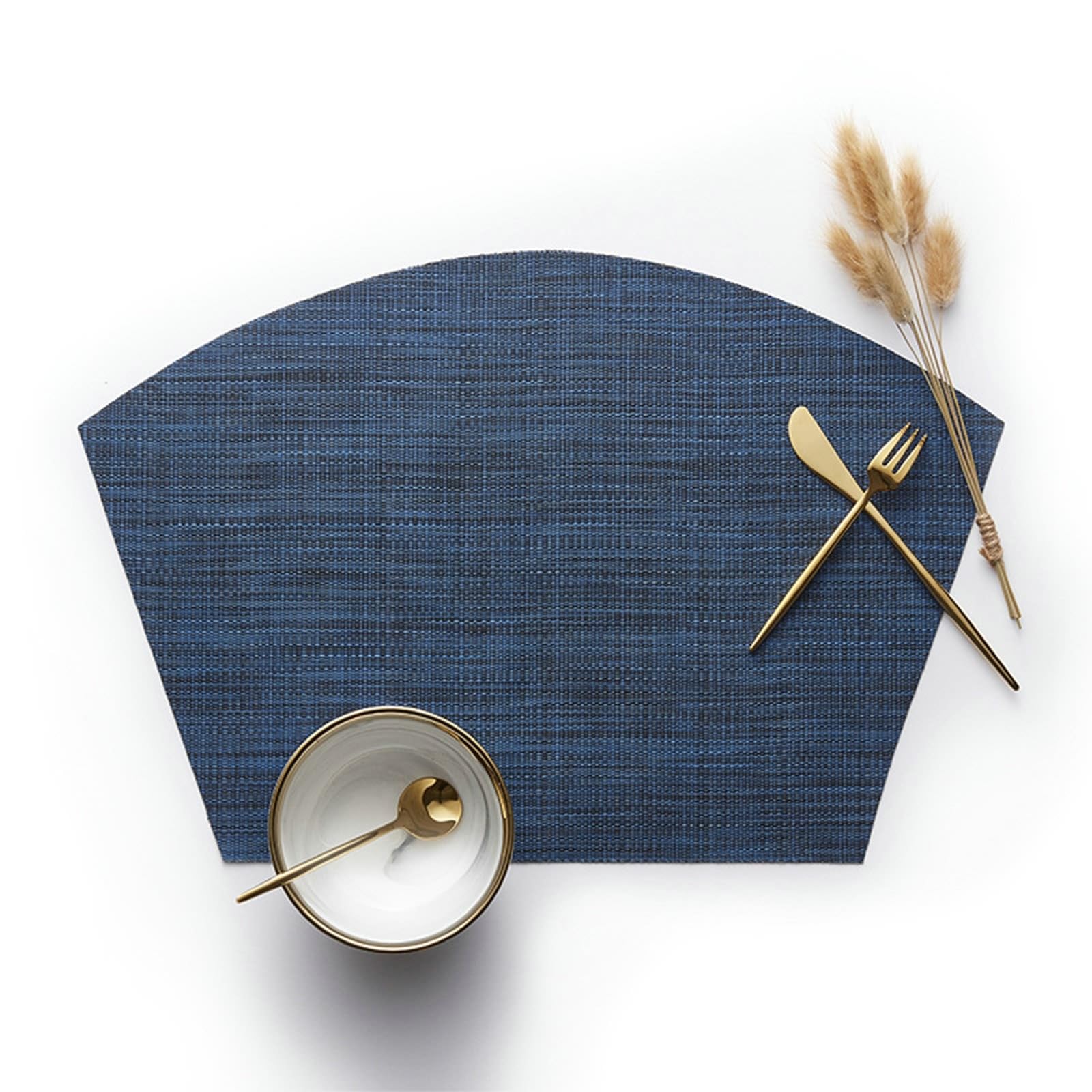 Lot de 6 sets de table modernes, 70 % vinyle, 30 % polyester, bleu marine, couleur unie, carrés, lavables, personnalisés, pour la cuisine, 45 x 30 cm