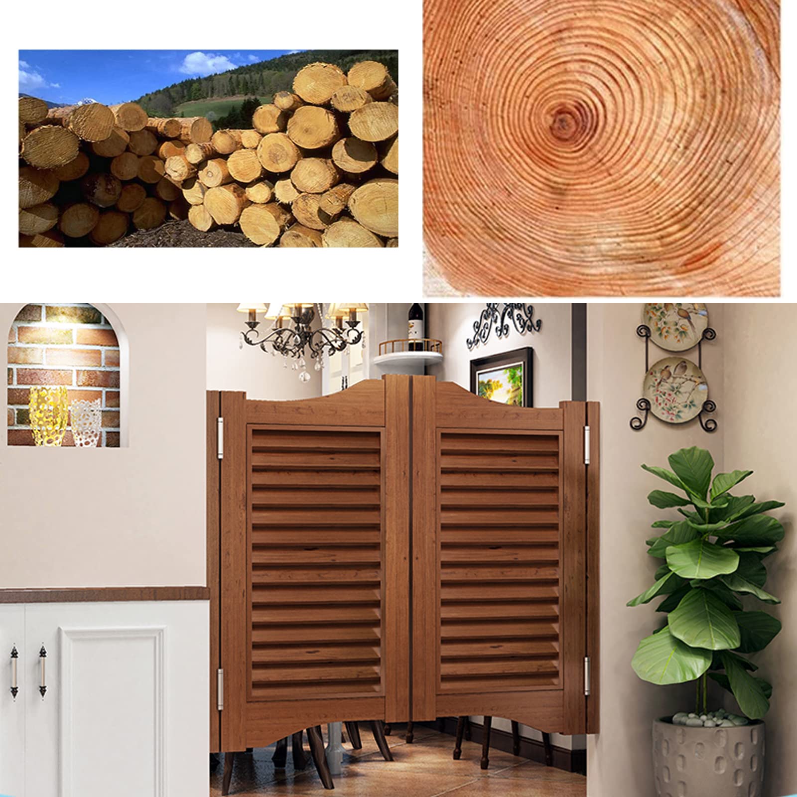 Amazon.co.jp: カフェドアーズ スイングドア レトロ 無垢材 シングル